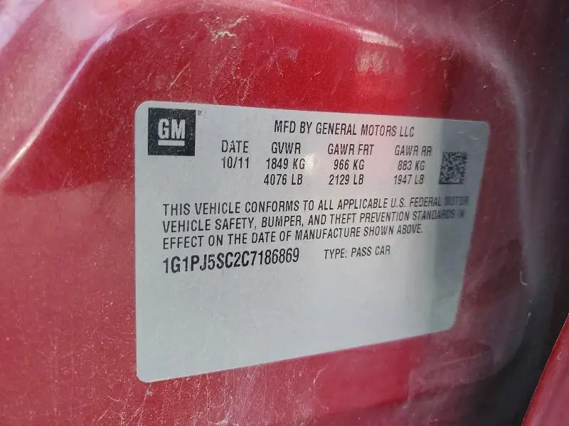 2012 CHEVROLET CRUZE ECO  