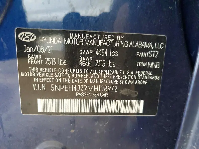 2021 HYUNDAI SONATA LIMITED  