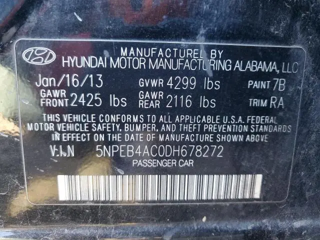 2013 HYUNDAI SONATA GLS  