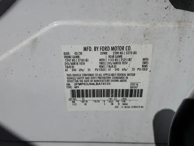 2020 FORD EDGE SEL  