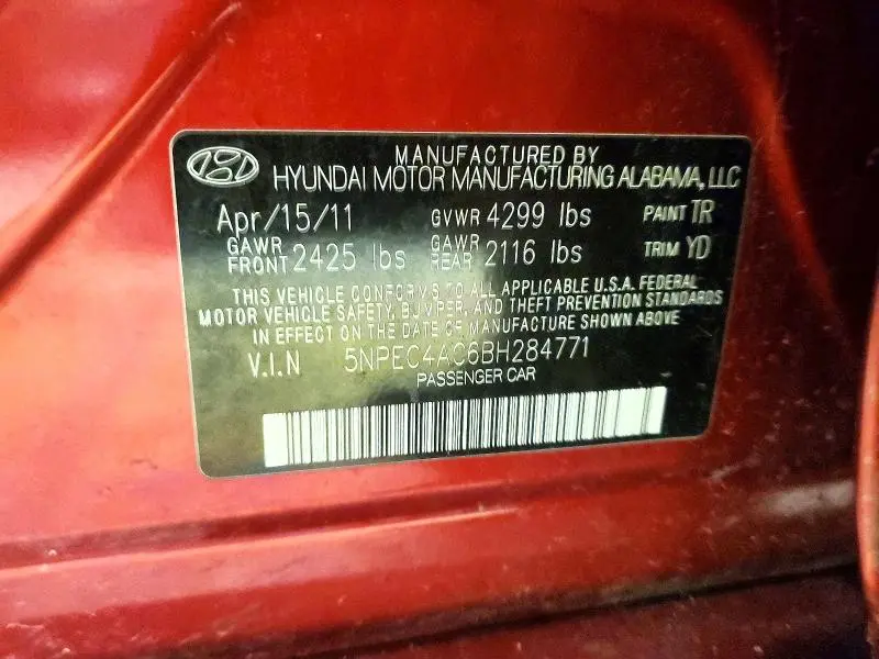 2011 HYUNDAI SONATA LIMITED  