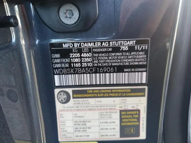 2012 MERCEDES-BENZ SL 550  