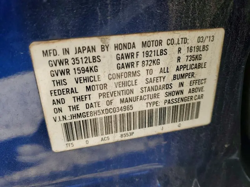 2013 HONDA FIT SPORT  