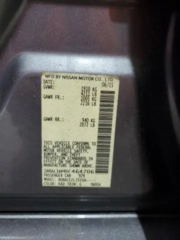 2015 NISSAN ALTIMA 2.5  