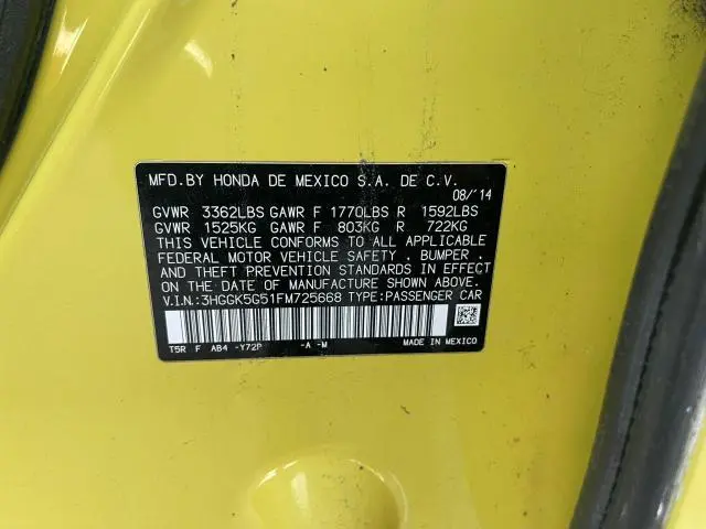 2015 HONDA FIT LX  