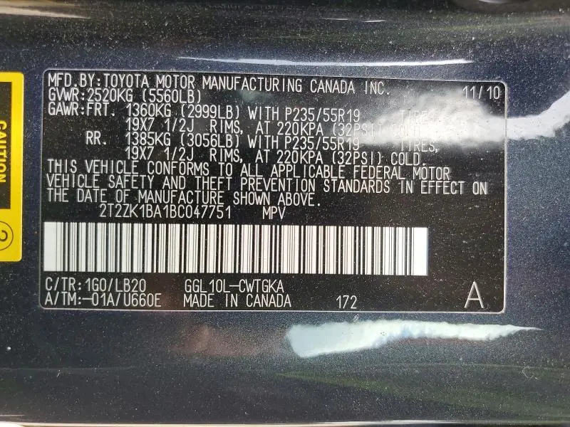 2011 LEXUS RX 350  