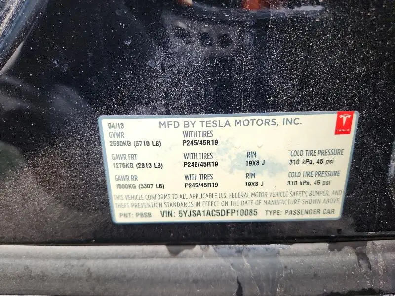 2013 TESLA MODEL S   