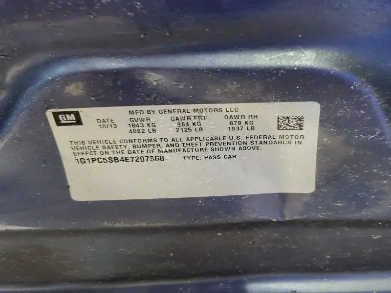 2014 CHEVROLET CRUZE LT  