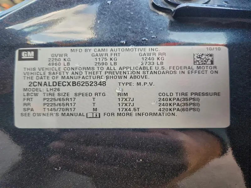 2011 CHEVROLET EQUINOX LT  