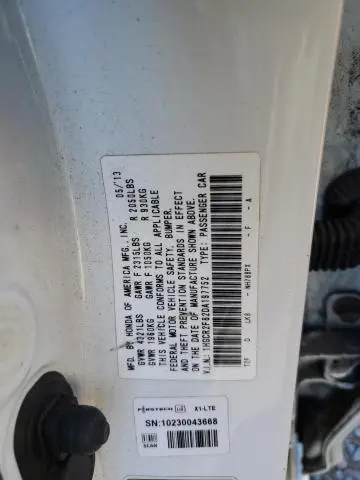 2013 HONDA ACCORD EXL  