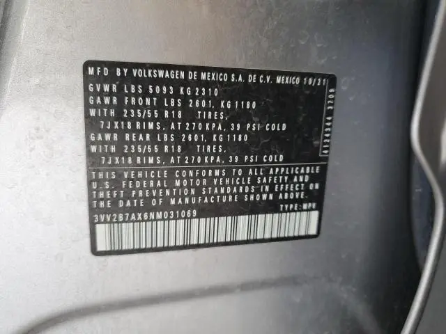 2022 VOLKSWAGEN TIGUAN SE  