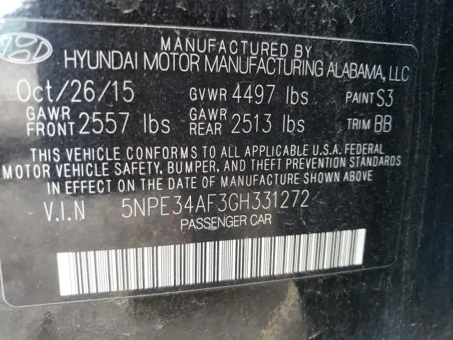 2016 HYUNDAI SONATA SPORT  