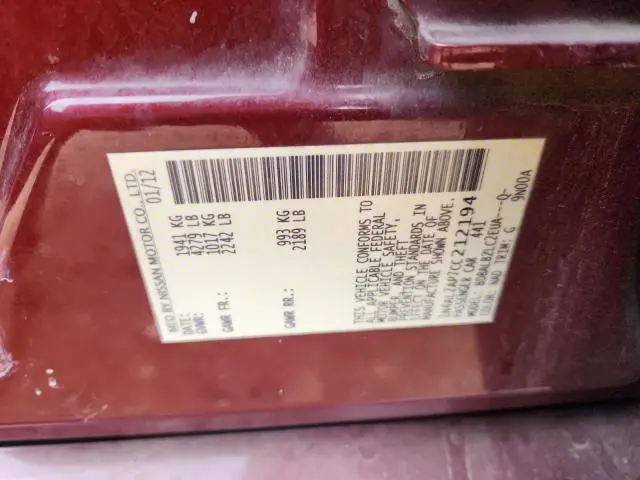 2012 NISSAN ALTIMA BASE  