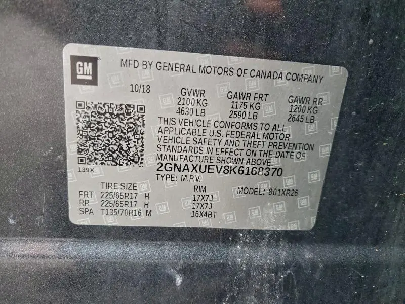 2019 CHEVROLET EQUINOX LT  