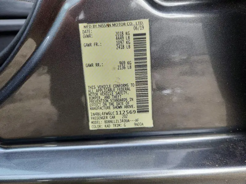 2020 NISSAN ALTIMA PLATINUM  