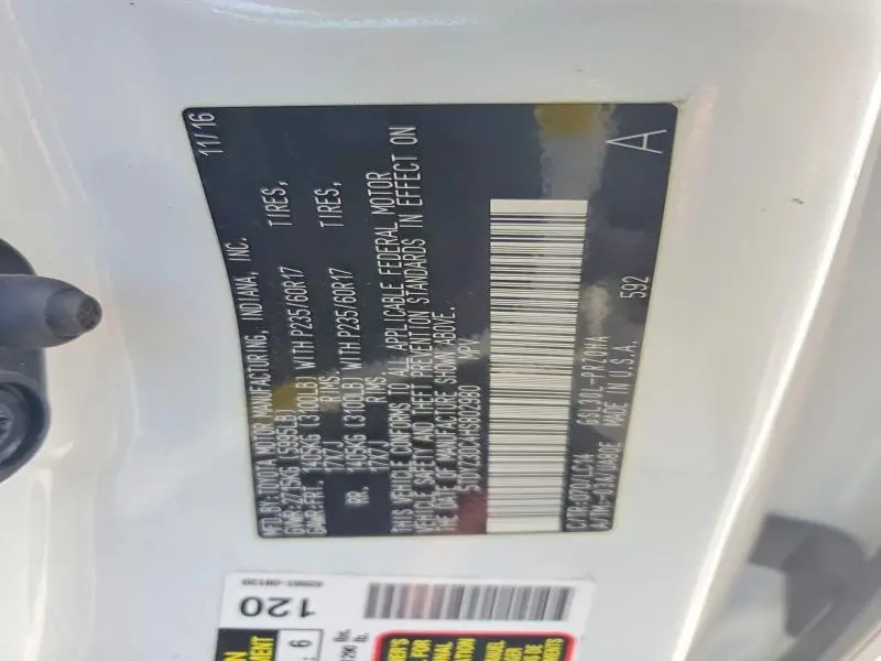 2017 TOYOTA SIENNA XLE 8-PASSENGER  
