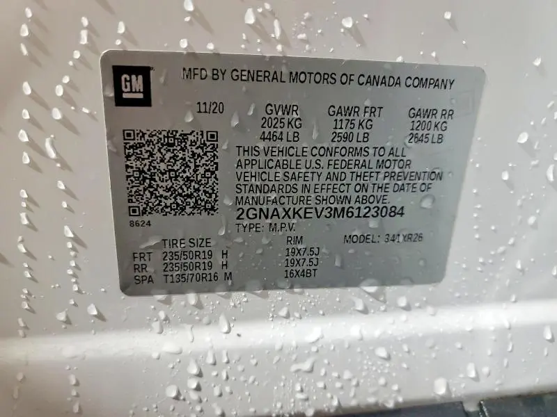 2021 CHEVROLET EQUINOX LT  