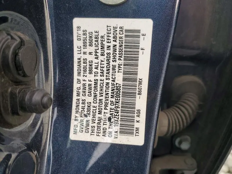 2019 HONDA INSIGHT TOURING  