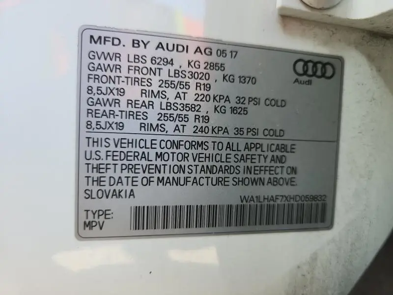 2017 AUDI Q7 PREMIUM PLUS  