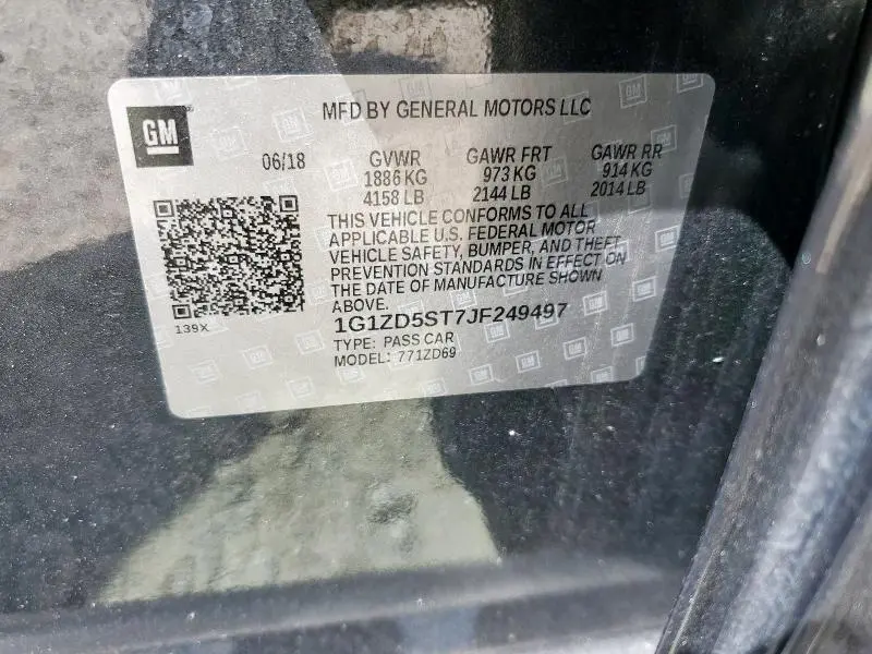 2018 CHEVROLET MALIBU LT  