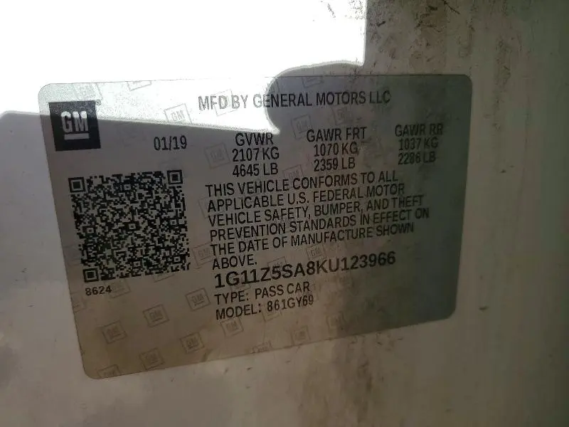 2019 CHEVROLET IMPALA LT  