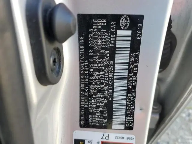 2014 TOYOTA CAMRY L  