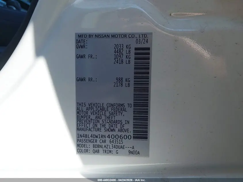 2024 NISSAN ALTIMA SV INTELLIGENT AWD