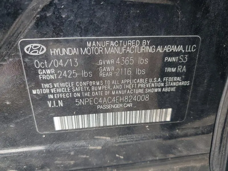 2014 HYUNDAI SONATA LIMITED  