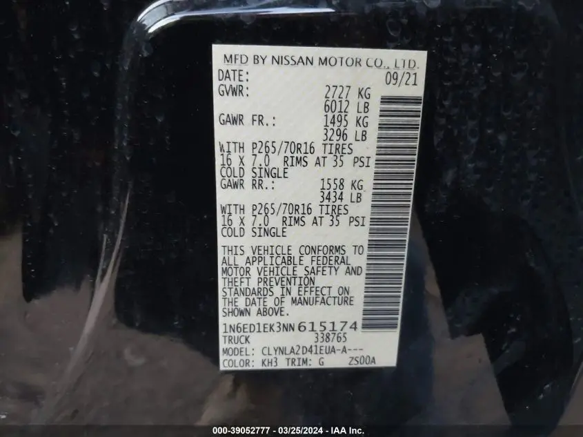 2022 NISSAN FRONTIER S 4X4