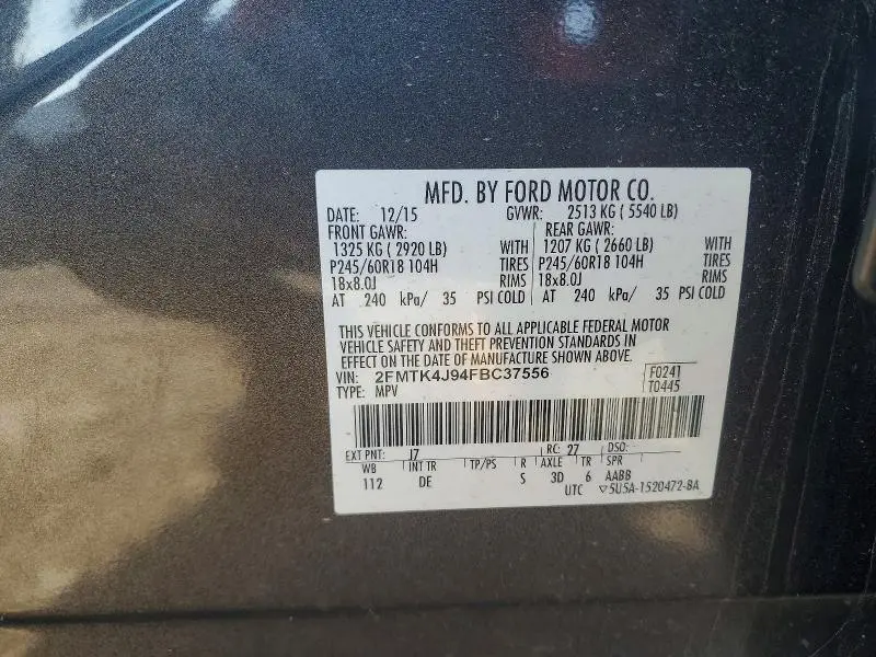 2015 FORD EDGE SEL  