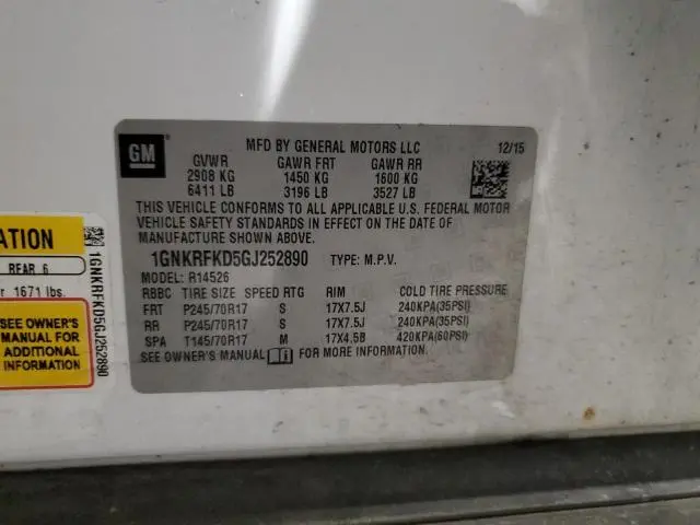 2016 CHEVROLET TRAVERSE LS  