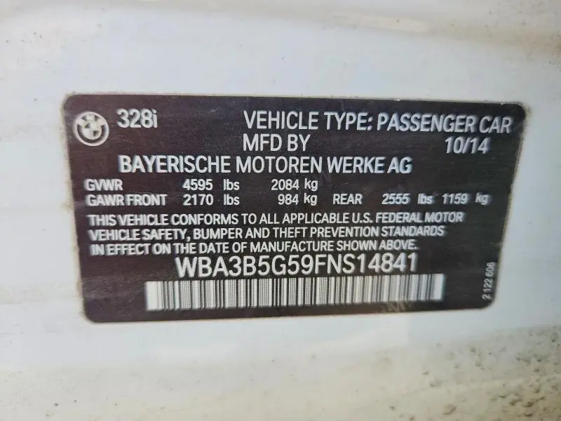 2015 BMW 328 XI SULEV  