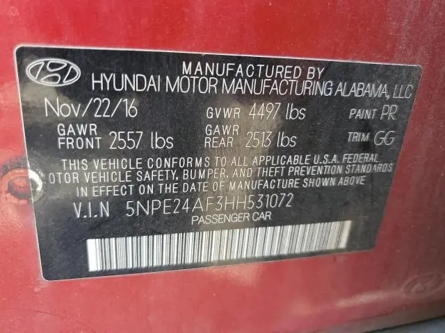 2017 HYUNDAI SONATA SE  