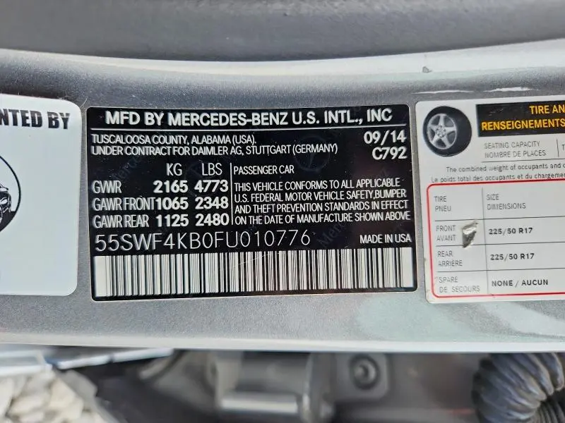 2015 MERCEDES-BENZ C 300 4MATIC  