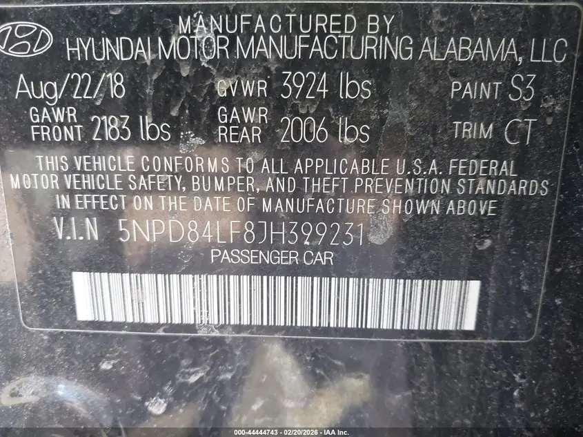 2018 HYUNDAI ELANTRA SEL