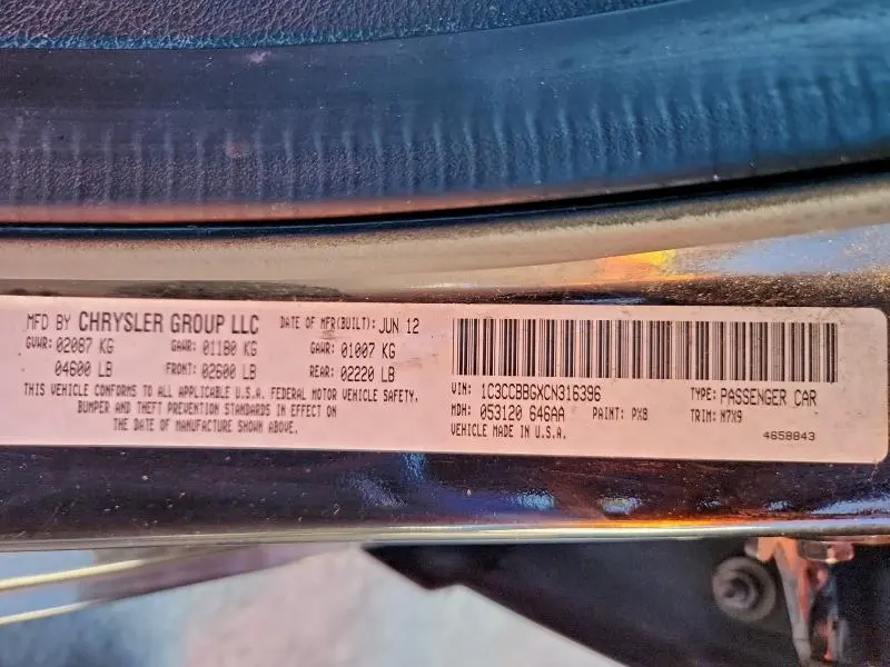 2012 CHRYSLER 200 TOURING  