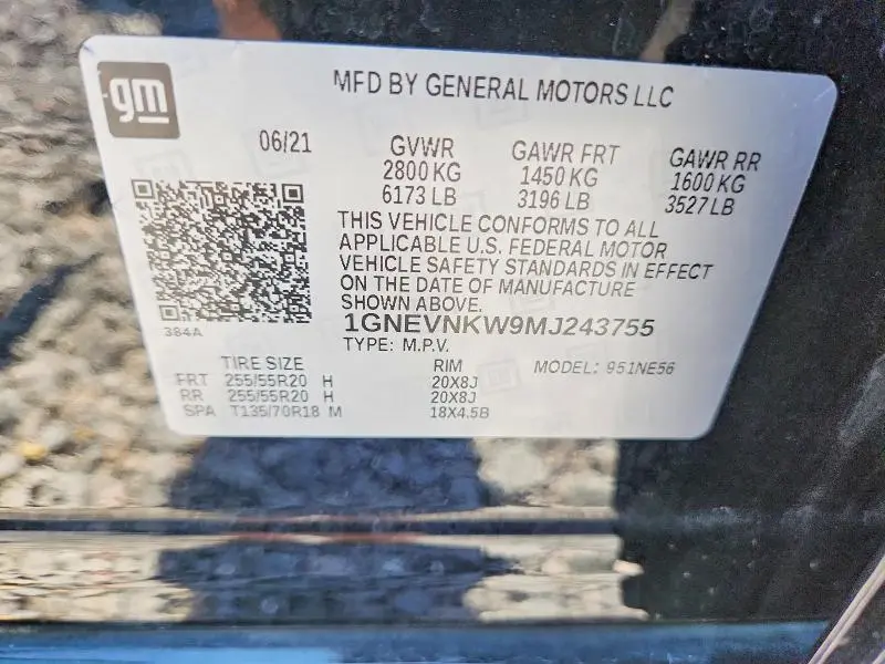 2021 CHEVROLET TRAVERSE HIGH COUNTRY  