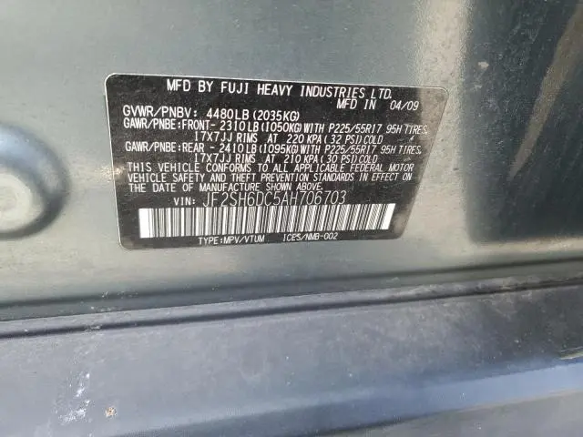 2010 SUBARU FORESTER 2.5X LIMITED  