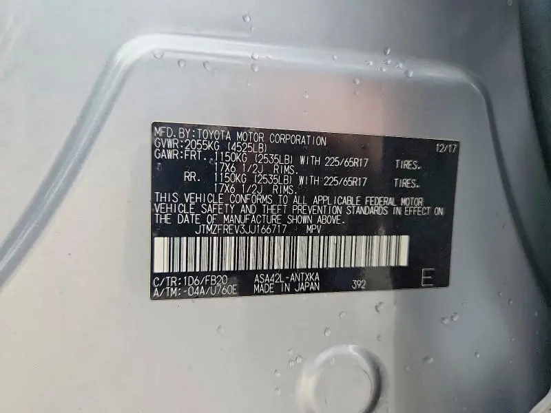 2018 TOYOTA RAV4 LE  