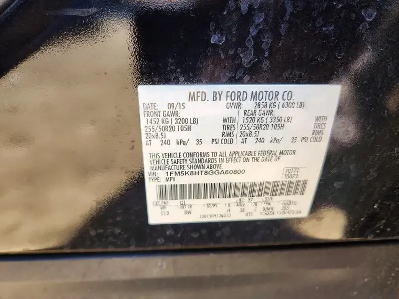 2016 FORD EXPLORER PLATINUM  