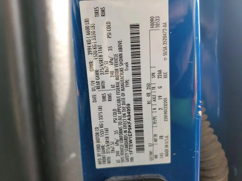 2019 FORD F150 SUPERCREW  