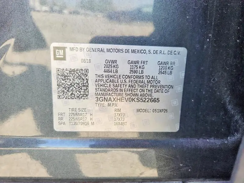 2019 CHEVROLET EQUINOX LS  