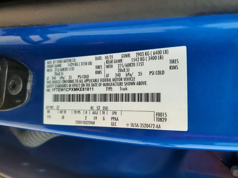2021 FORD F150 SUPERCREW  