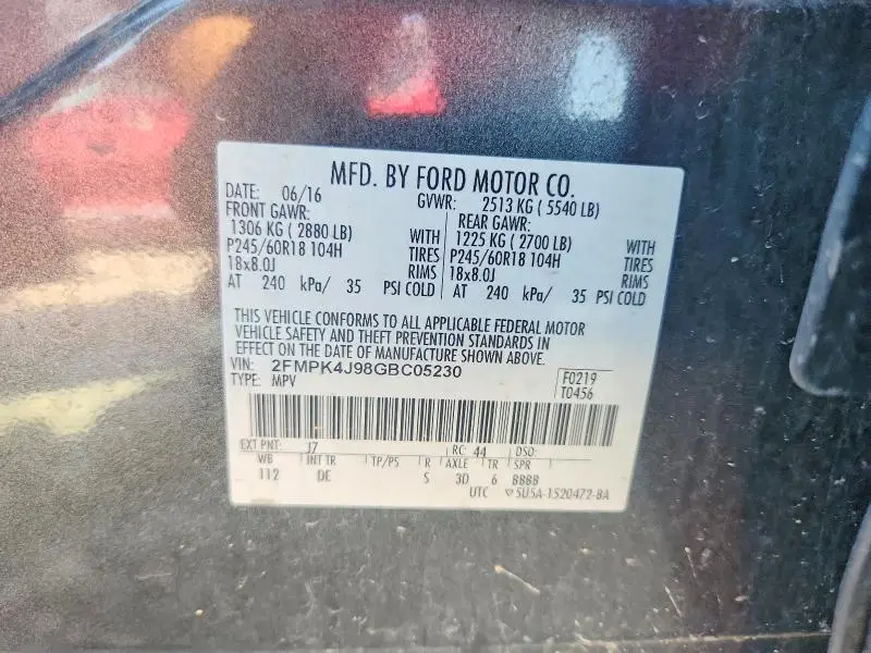 2016 FORD EDGE SEL  