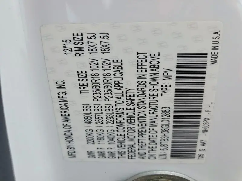 2016 ACURA RDX A-SPEC  