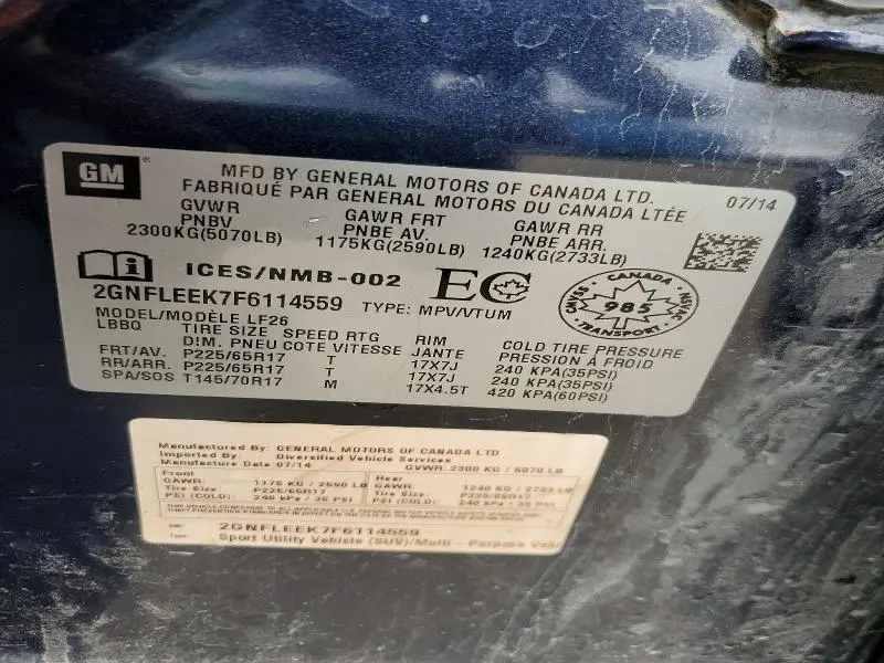 2015 CHEVROLET EQUINOX LS  