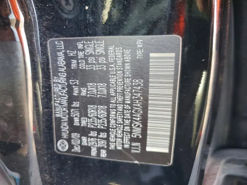 2010 HYUNDAI SANTA FE LIMITED  