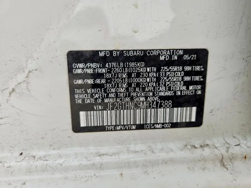 2021 SUBARU CROSSTREK LIMITED  