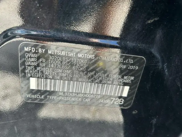 2019 MITSUBISHI MIRAGE ES
