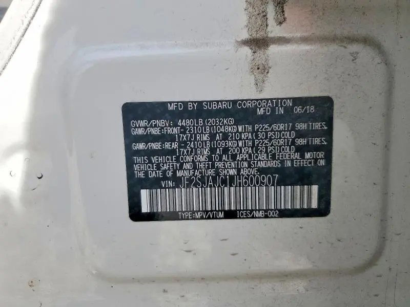 2018 SUBARU FORESTER 2.5I LIMITED  